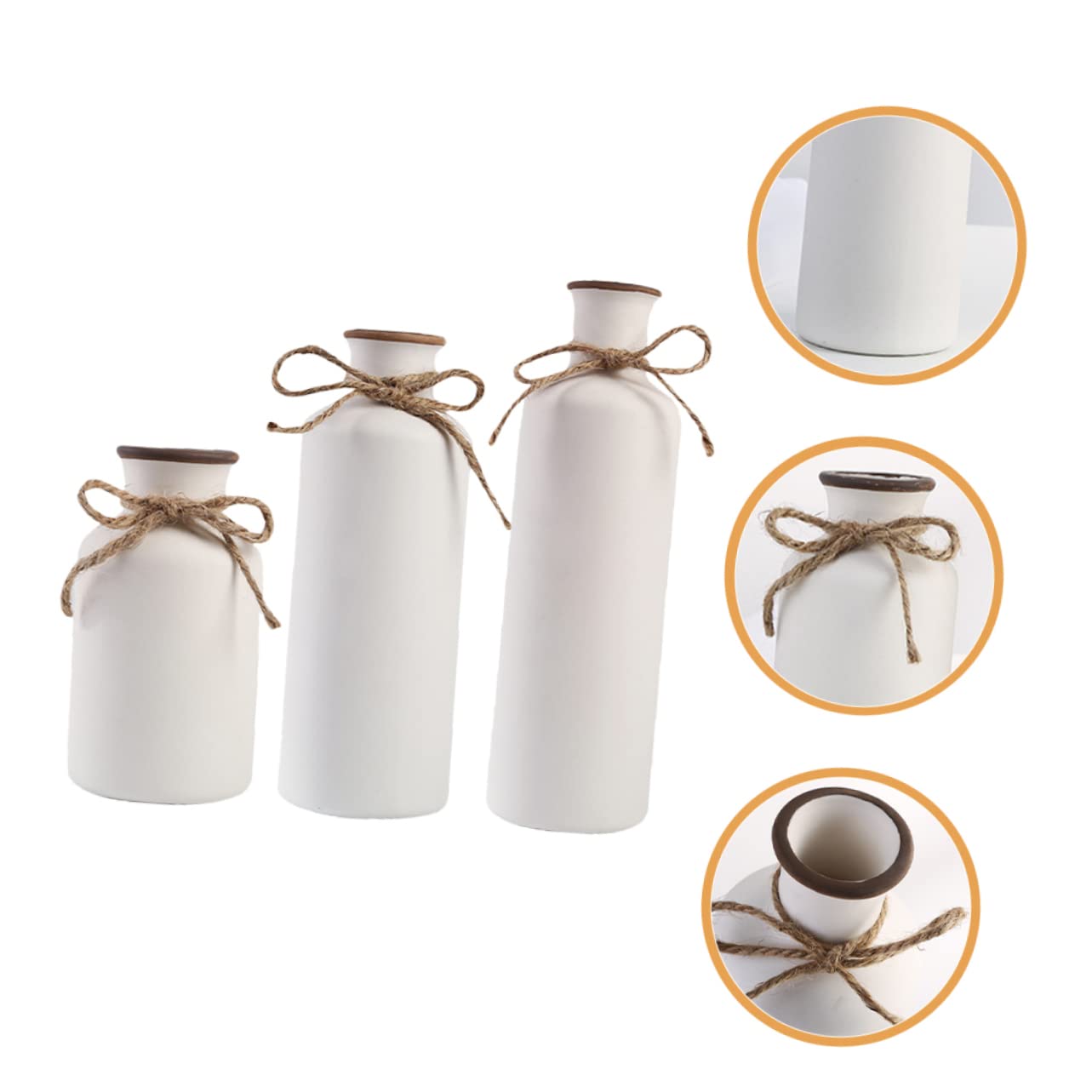 MAGICLULU Set 3 Vasi in Ceramica per Fiori da Interno, Design Semplice ed Elegante, Creano Un'atmosfera Confortevole, per Decorare la Casa o Feste Natalizie