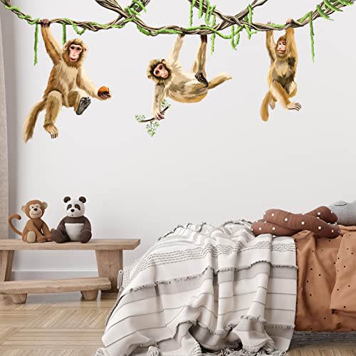 Vinilo decorativo infantil grandes monos trepando en enredaderas miniatura 3