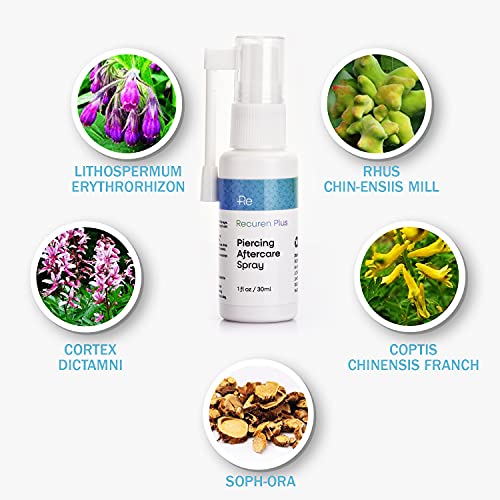 Recuren Plus Piercing Aftercare Spray, Piercing Cleaner, Wound Wash And Fine Mist Piercing Spray For Piercing Bumps, Keloid Bump 30Ml #TOP1