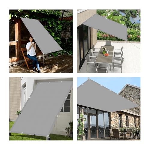 Voile d'ombrage étanche 180x260 cm gris clair en polyester rectangle