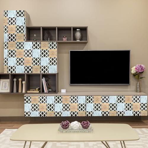 Image of SARVATRAY Self-Adhesive Wallpaper, Kitchen Oil Proof Heat Resistant Stickers, Vinyl Sheet for Wall 2 X 6.5 SQ FT (2 M New Mosaic Multi WS)