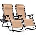 Best Choice Products Set of 2 Adjustable Zero Gravity Lounge Chair Recliners for Patio, Pool w/ Cup Holder Trays, Pillows - Beige