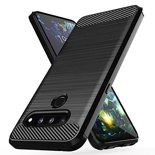 LG V50 ThinQ Case, LG V50 Case, E-outfit Slim Soft TPU Protective Rubber Bumper Case Cover for LG V50 ThinQ Phone (Black)