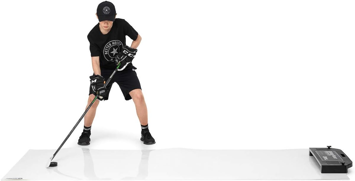 Better Hockey Extreme Passing Kit Pro - Great Training Aid for Shooting, Stickhandling and One Timers - Large Shooting Pad with Puck Rebounder - Simulates The Feel of Real Ice