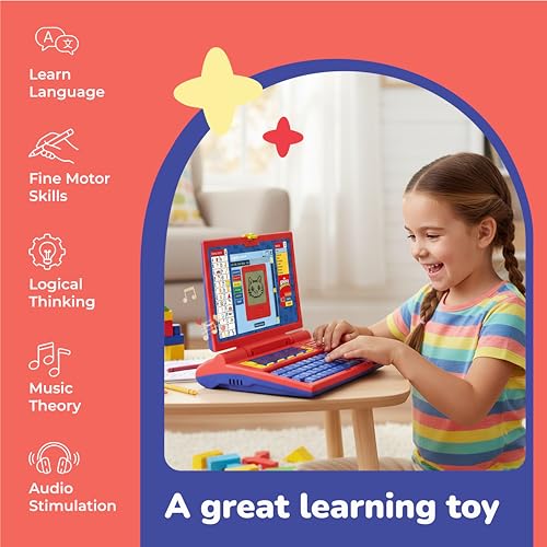 Image of Lifelong Spiderman Laptop for Kids 2-5 Yrs | 20-in-1 Learning Modes with Music | Educational Laptop with Alphabet, Words, Games, Numbers | AA Battery Operated Computer Toy with Mouse | Gift for Kids