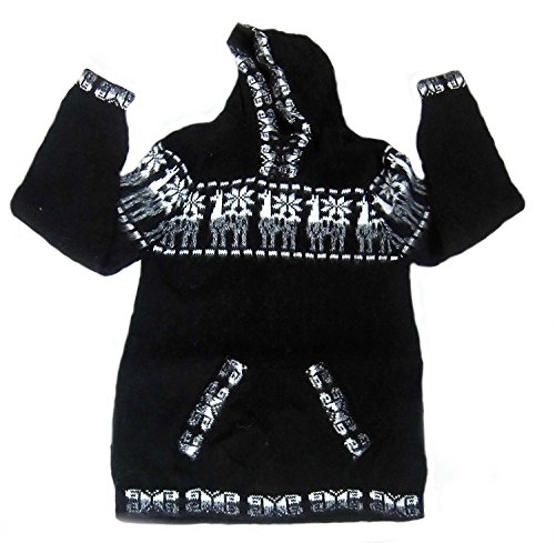 Pull en laine d'alpaga homme noir S contre le froid hivernal