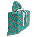 ABAKUHAUS Poisson Rouge Sac Cadeau pour Fête Prénatale, Les Poissons d'aquarium de Dessin animé, Pochette en Tissu Réutilisable de Fête avec 3 Rubans, 70 x 80 cm, Teal Orange