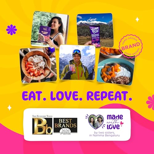 Image of Yogabar Muesli Fruit and Nuts - Wholegrain Breakfast Cereals with Oats and Dry Fruits, High in Omega 3, Gluten Free Granola with Chia and Flax Seeds (500g - Pack of 1)