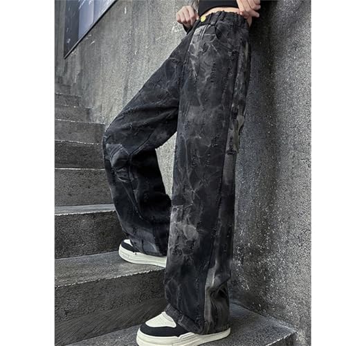 Girls Jeans Streetwear Wide Leg Baggy Denim Pants Elastic Waisted Trousers Children Loose Pants with Pockets Clothes2