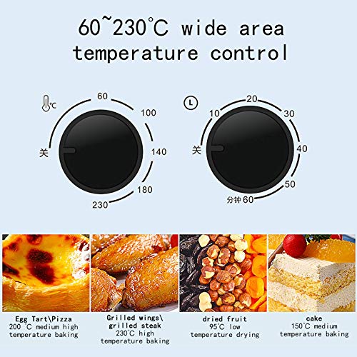 Keuken Mini Broodrooster Oven, 14L Air Fryer Oven Convection Rotisserie Oven Toast/Bake/Broil/Roast/Dehydrate, 60 Min Timer, 1000W - Afbeelding 4