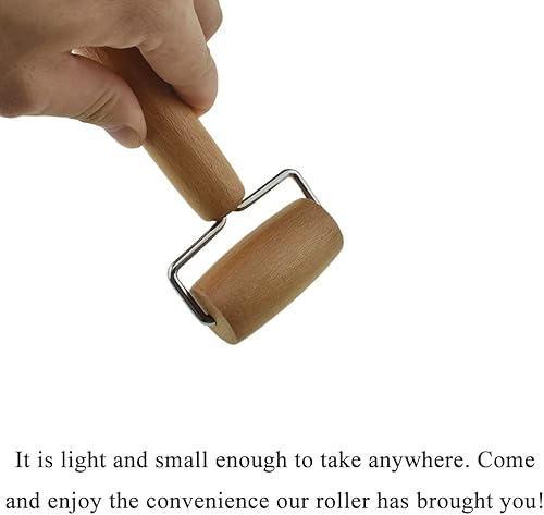 Miniatura 5 de HAHIYO Rodillo de madera 2 en 1 de diseño de diamante herramienta de pintura rodillo herramienta de cerámica artesanal rodillo de arte de diamante