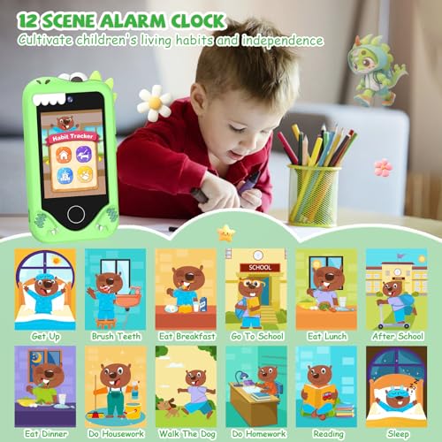 Image of Kids Smart Phone for Girls Gifts - Toddler Christmas Birthday Gift for Age 3 4 5 6 Year Old, Kids Cell Phone Toy with Touchscreen, Dual Cameras, Learning, Kid Mp3 Player, Games with 32 GB Card