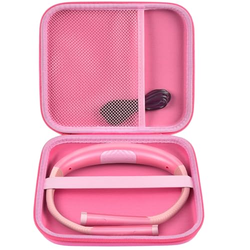 Image of GWCASE Hard Carrying Case for Glocusent for Vekkia LED Neck Reading Lights | Shock-Resistant EVA Shell, Mesh Pocket for Cable, Keep Small Gear Neat for Bedtime Reading, Crochet, Travel, Pink , Box Only