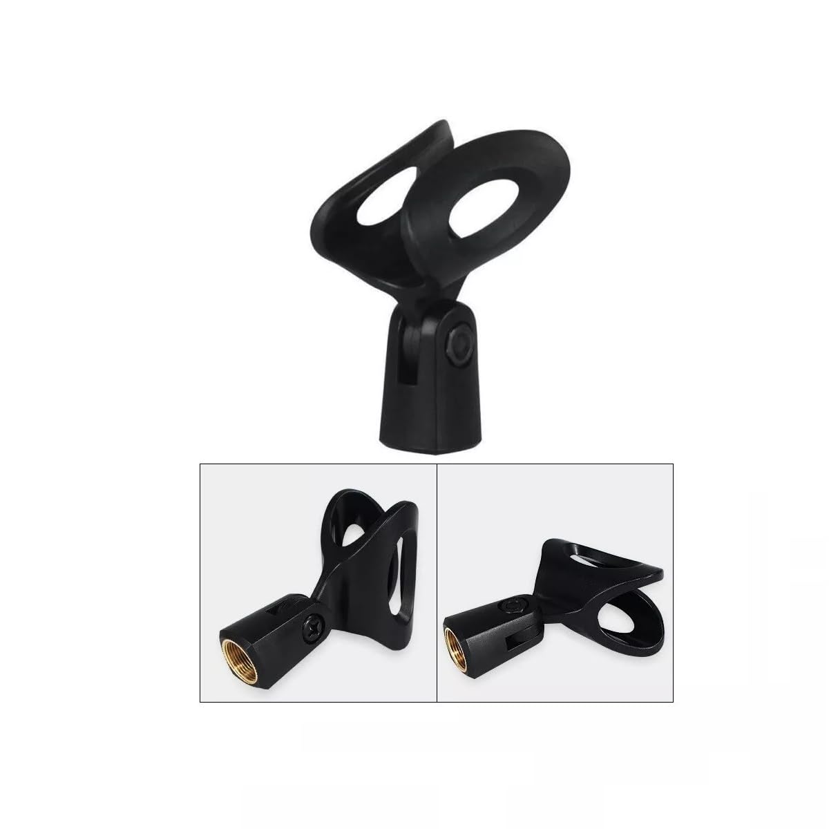 Generic Replacement MZQ800 Microphone Clamp Clip Holder for Sennheiser Pro Audio Professional e 935, e 945 Microphone, with Screw Adapters 5/8 Male to 3/8 Female, Black, 5 PACK