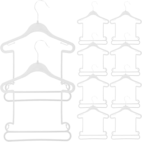 Miniatura 10 de Perchas para pantalones, perchas para pantalones, 10 piezas, colgador de traje para bebé, perchas para ropa para niños, perchas de plástico para