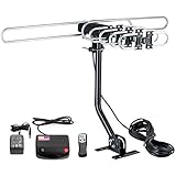 ViewTV UHD-3942A Antenna Long Range HDTV/Indoor Attic HDTV Antenna with Mounting Pole - 150 Miles Range - 360° Rotation - Wireless Remote