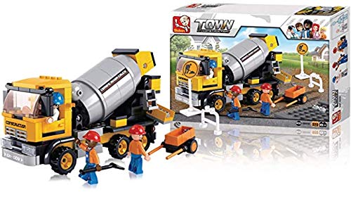 Sluban Cement Mixer Truck - 296 Pieces Construction Series in Original English Box 100% Compatible - Building Blocks - Building Brick Educational Toy (M38-B0550)