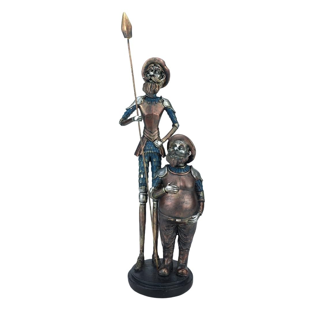 Figura Clásica Don Quijote y Sancho Panza en Resina, Decoración Hogar, Arte Español