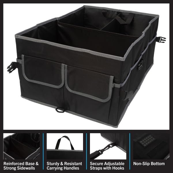 Miniatura 7 de Stalwart Organizador de coche  Caja de almacenamiento plegable para coche  Organizador de maletero para SUV, camión o sedán con forro inferior