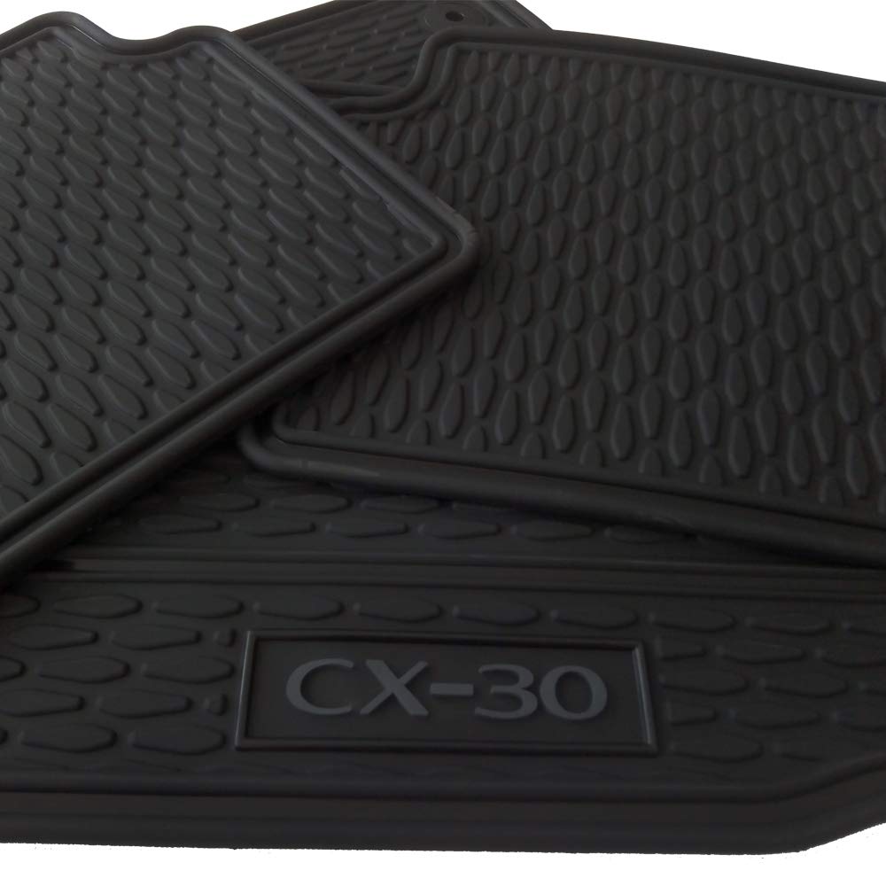 Car Floor Mats Compatible with Mazda Cx30 OEM Genuine - All Weather- Rubber- Heavy Duty - (2020, 2021,2022,2023,2024) Complete Set (Black)