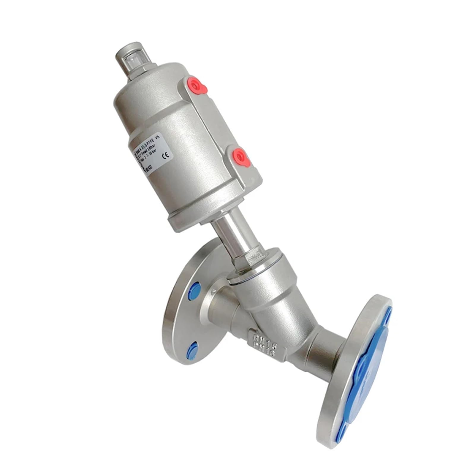 ITFOWIYD DN15 Stainless Steel Flanged Pneumatic Angle Seat Valve Normally Closed Pneumatic Valves(CLOSED-DOUBLE ACTING)