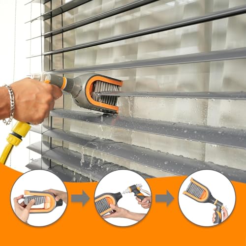 Limpiador de listones para persianas con cepillo de fijación, herramienta de limpieza eficaz para persianas exteriores, ideal para listones y zonas de difícil acceso