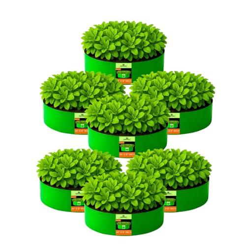 Image of Kingwell grow bags 24x9 inch pack of 7 Grow Bag For Terrace Garden Leafy Vegetable Plant Grow Bags Fruits Growing Containers For terrace Gardening