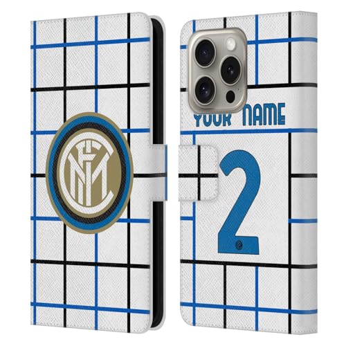 Coque iPhone 16 Pro Inter Milan avec étui personnalisé en cuir et fentes cartes