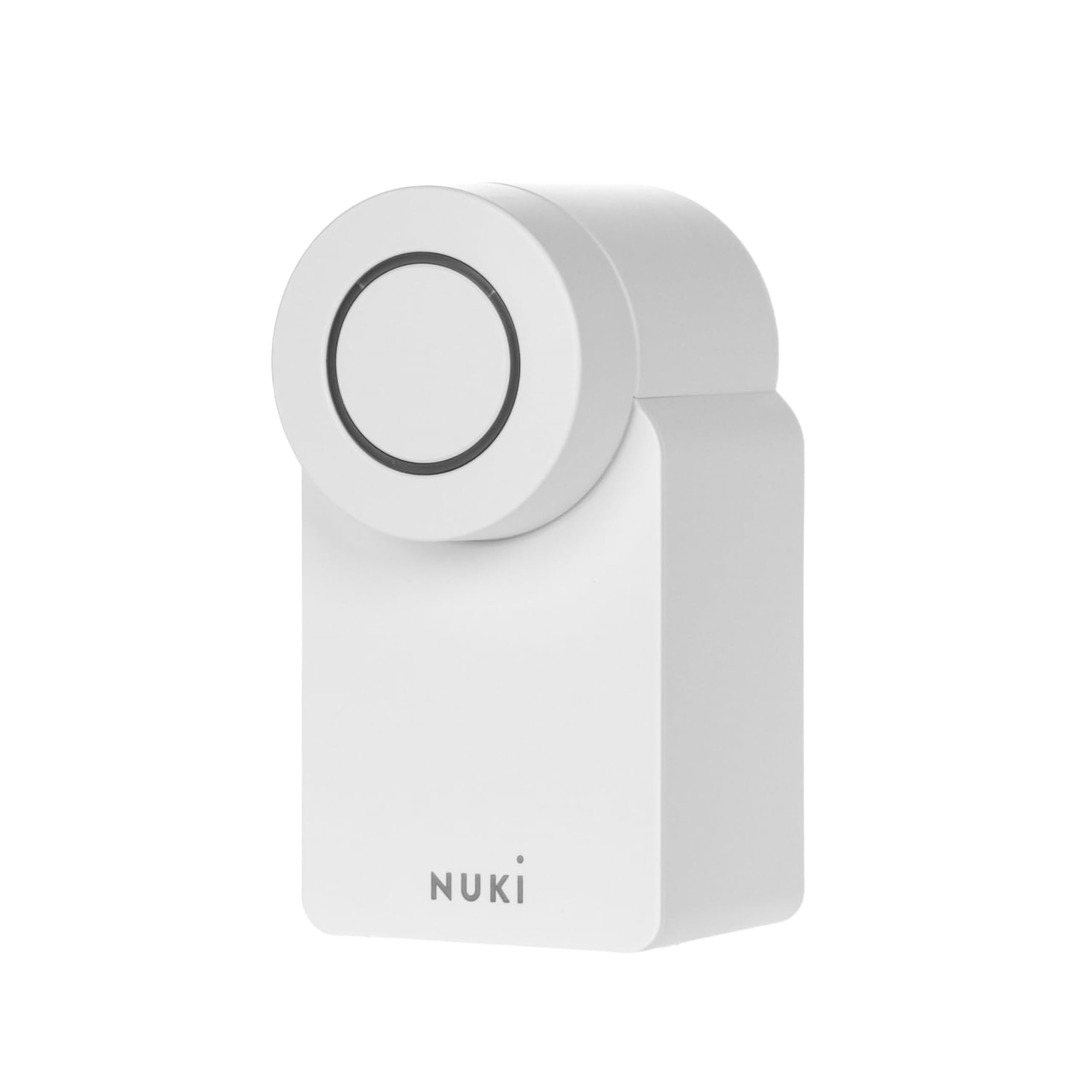 Nuki Smart Lock (2023), smartes Türschloss mit Matter für schlüssellosen Zutritt ohne Umbau, elektronisches Türschloss Macht das Smartphone zum Schlüssel, weiß