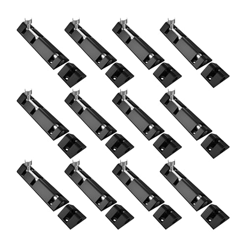 Image of Atlantic Triangle Tower Bolt 4 inch, Tower Bolt for Main Door and Bathroom, Door Latch for Bedroom, Tower Bolt for Home, Offices, Doors, Windows, Easy to Fit, Black. Finish, (Pack of 12 Pcs)