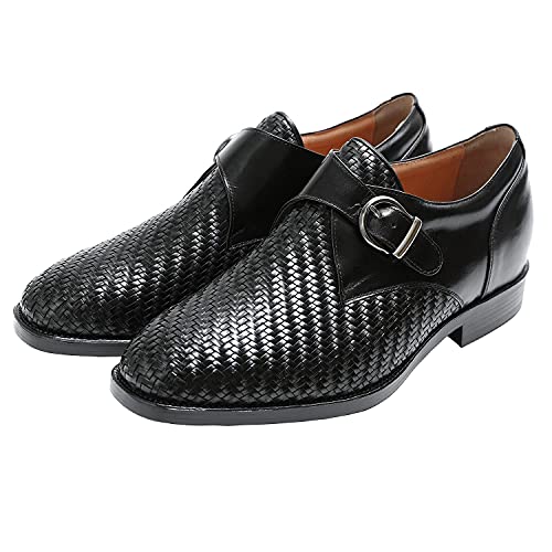 [北嶋製靴工業所] ビジネスシューズ 高級カンガルーメッシュ革 本革 国産 モンクプレーン 1275 ブラック 23.5cm