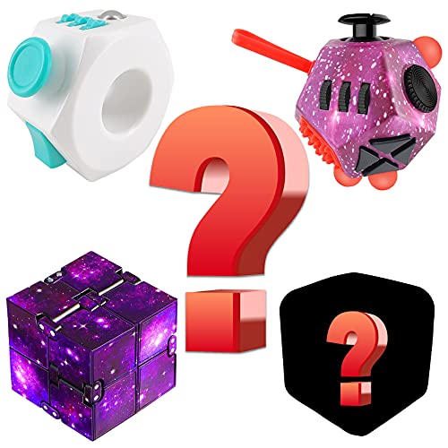Yomiie 1 Pack Mystery Fidget Toys Random Finger Toy Cube for Kids and Adults Stress Reliever and Anxiety Fidget Blocks Kill Time, Cool Mini Small Dice Ball with Finger Toy for ADHD OCD ADD