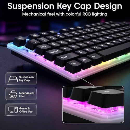 Image of Sounce Wired Keyboard & Mouse Combo, 104 Keys, 1600 DPI Mouse, LED