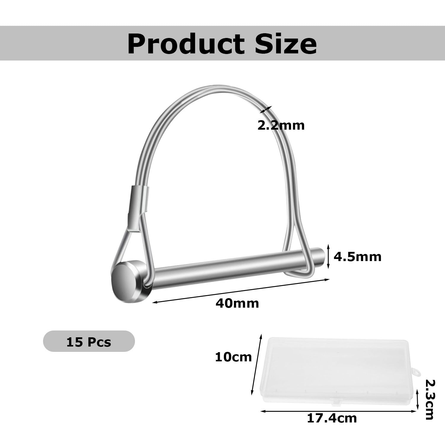 Rohrklappsplinte M4,5 X 40 Mm – 10 Stück, D-Form, Verzinkter Stahl, Für Anhänger, Fahrrad & Garten