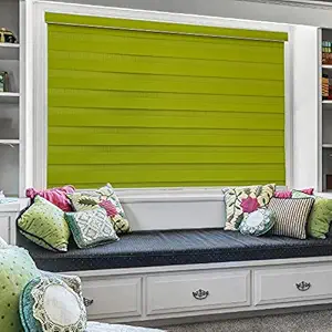 ZEBRA BLINDS Polyester Curtain for Windows (Green)