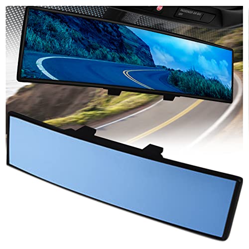 Image of 12'' Rear View Mirror, Blu-Ray Car Mirror, Anti-Glare Easy To Install
