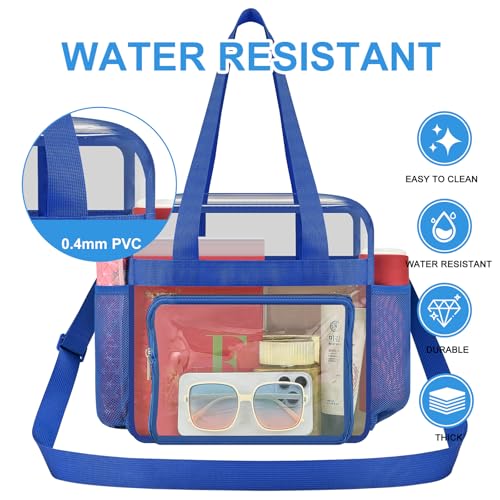 Image of Busiuw Clear Bag for Stadium Events, Stadium Approved 12x12x6 Clear Tote Bag for Sport Fan, Work Concert Travel