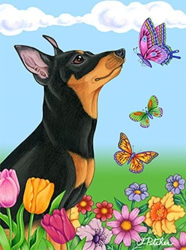 Miniature Pinscher Cropped - Best of Breed Butterfly House Flag