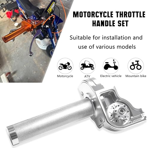 Image of Motorcycle Throttle Assembly,7 /8 inch Quick Twist Throttle Grips with Throttle Cable Aluminum Alloy Universal for CRF KLX SSR TTR 110 125 150 250cc Dirt Pit Bike ATV Mini Bike