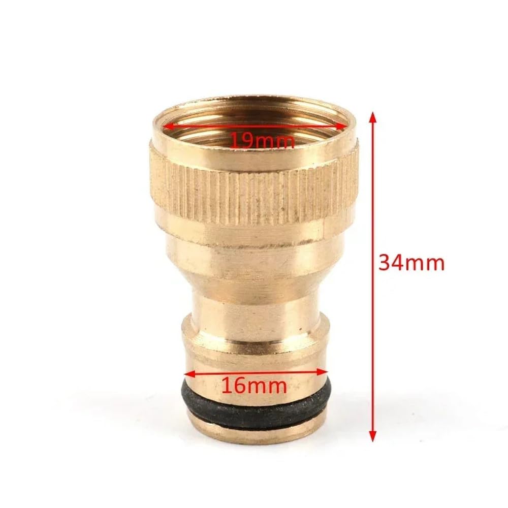 Conector rápido de latón de 1/2" a 3/4" y 1" para riego de jardín, Adaptador de Boquilla de Grifo, Juntas para Pistola de Agua, Macho, 3L4, latón