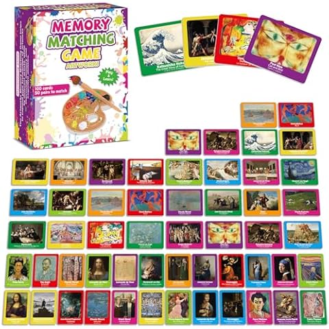 gisgfim 50 Pairs Famous Paintings Memory Game Cover