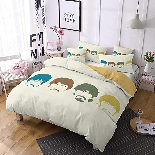 Ste-X Ensemble De Housse De Couette Facile d’entretien | Taille du Lit Double | La Literie des Beatles (220 x 240 cm,Musique 04) - Les Beatles, Paul McCartney, John Lennon, RIngo Starr, George Harrison Ste-X Ensemble De Housse De Couette Facile d'entretien | Taille du Lit Double | La Literie des Beatles (220 x 240 cm,Musique 04) – Image 4