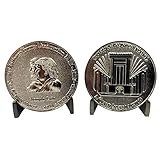 DL8-14 Rare Shiny Nickel Chrome Plated Half Shekel King Cyrus Donald Trump Jewish Temple Mount Israel Coin Israel Challenge Coin
