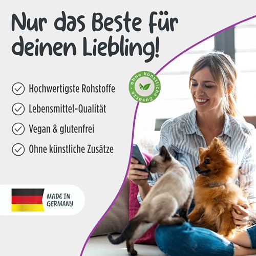 Pets Protect 100% reines LYSIN für Katzen & Hunde | 150 g Pulver hochdosiert | Deutsche Herstellung | Zur Vorbeugung & Unterstützung des Immunsystems | Bei Katzenschnupfen | Ohne künstl. Zusätze