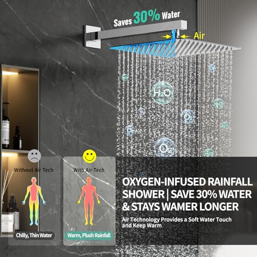 Image of SR SUN RISE 12'' All-Metal Shower System with Tub Spout Handheld Sprayer