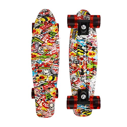 Buy XSWY Skate Board Skateboard Plastic Starry Sky Printed Long Board Street Outdoor Sports (Color :...