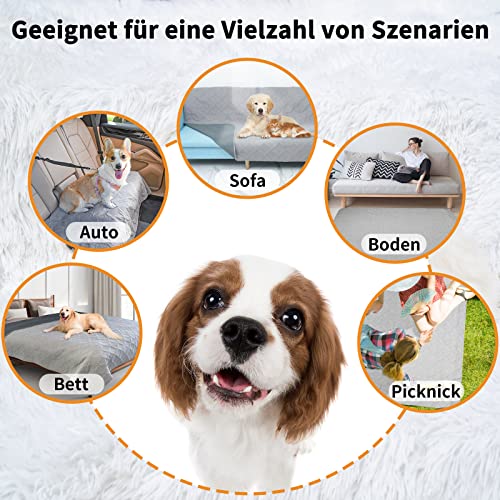 PICK FOR LIFE Wasserresistente Hundedecke, waschbare Decke für große und kleine Hunde, Schutz für Bett, Sofa, Auto – beidseitig verwendbar