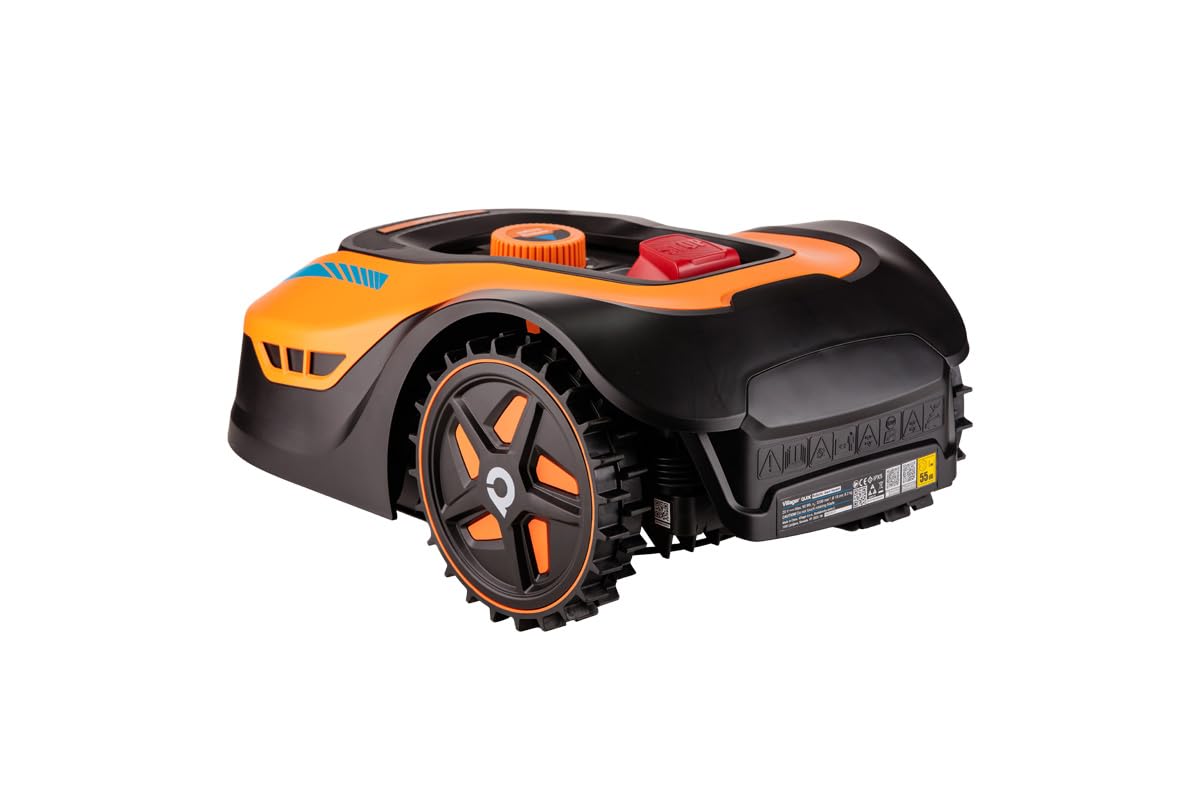Villager QUIX Robot cortacésped – Robot cortacésped con batería de 18 V para 1000 m² – WiFi y Bluetooth, Control de aplicación, Ancho de Corte de 180 mm, Altura de Corte de 25 – 60 mm, hasta 45% de