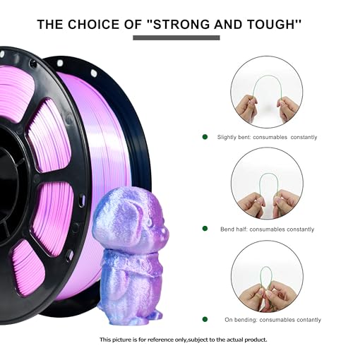 Image of iBOSS 3D Printer Filament, Silk PLA+ Filament 1.75mm Dual Color Filament, Shiny Silk PLA Plus Coextruded Filament, 1 kg /Spool 3D Printing Filament for 3D Printers(Silk Pink Blue)