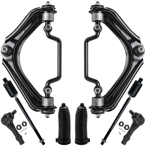 Image of Detroit Axle - 8pc Front End Suspension Kit for 2002 2003 Mercury Mountaineer Ford Explorer [4.0L], 2 Upper Control Arms with Ball Joint 4 Inner Outer Tie Rods 2 Boots Replacement